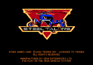 Steel Talons Title Screen